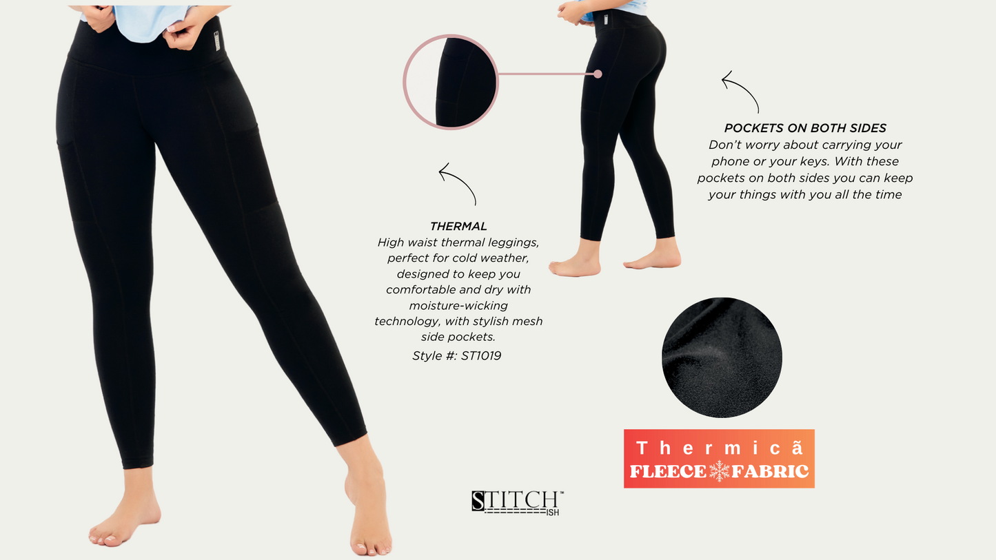 High Waist Leggings in Thermal Fabric