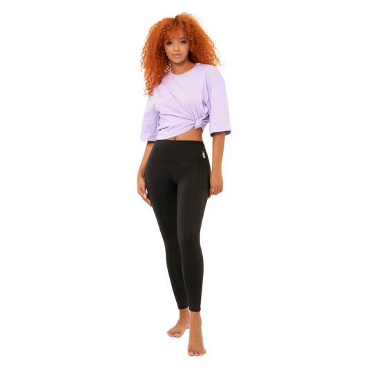 High Waist Leggings with Yoke Figure