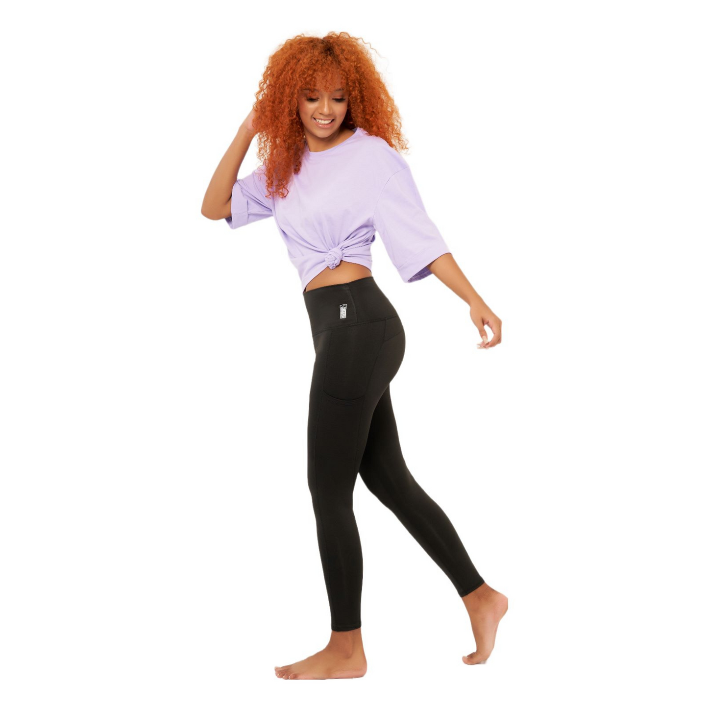 High Waist Leggings with Yoke Figure